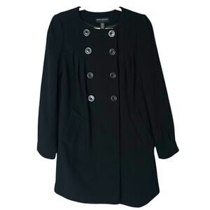 Banana Republic Wool Blend Peacoat Women’s Size Small Collarless Black Classic